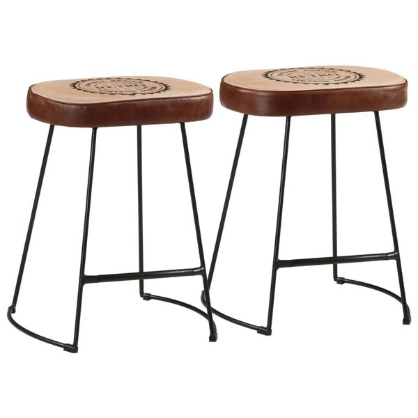Lot de 2 tabourets de bar style rétro marron - 34% de remise