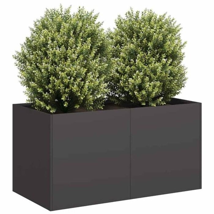 Jardinière en acier noir 80x40x40 cm - 33% de remise