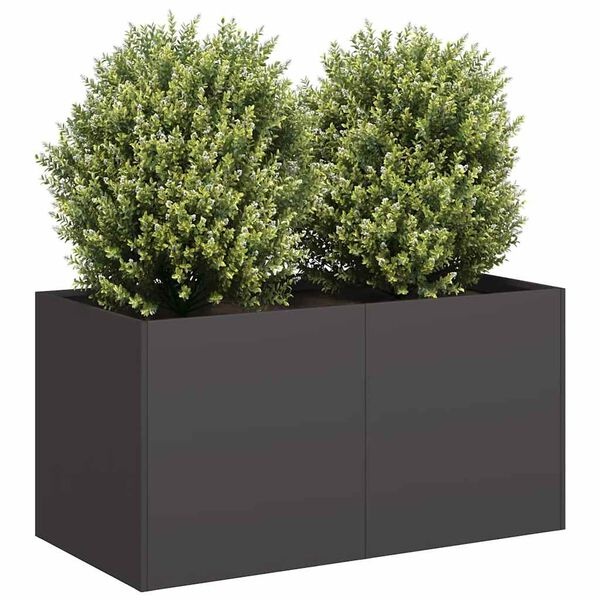 Jardinière en acier noir 80x40x40 cm - 33% de remise