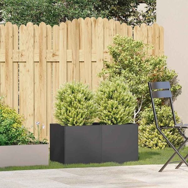 Jardinière en acier noir 80x40x40 cm - 33% de remise