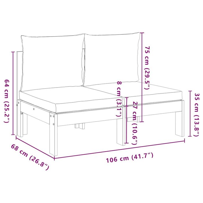 Banc de jardin 2 places en acacia - 35% de remise