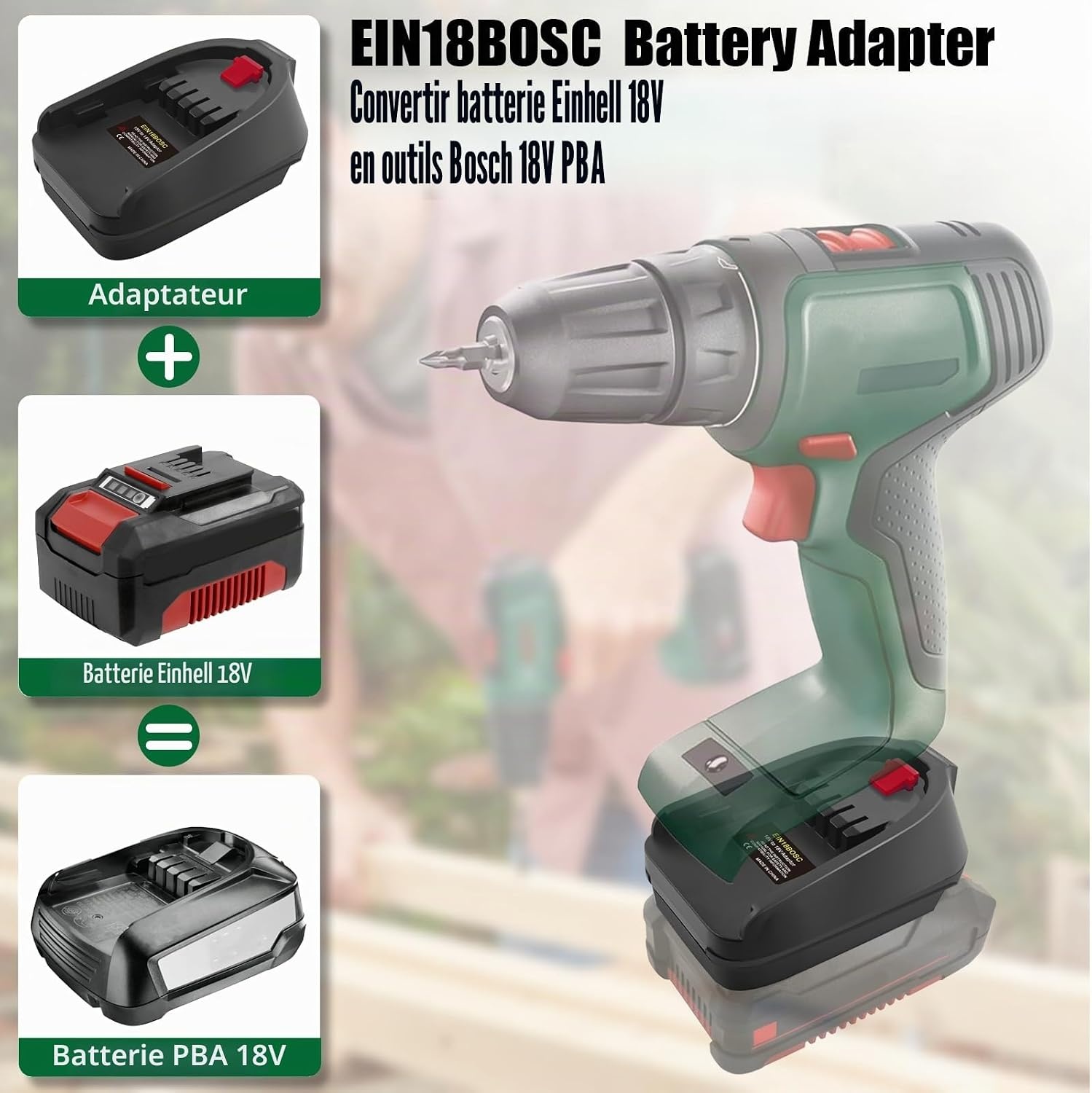 Adaptateur batterie 18V Einhell vers outils Bosch - 29% de remise