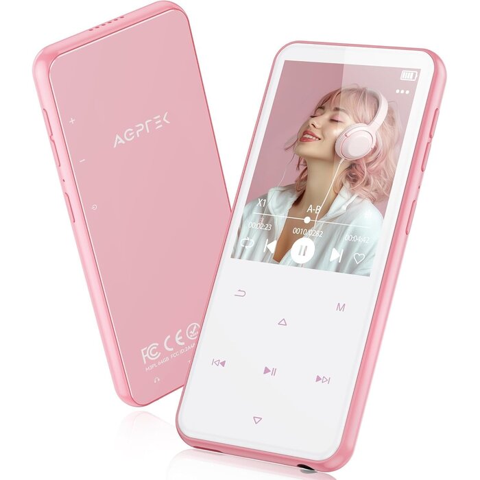 Lecteur MP3 64 Go Rose - Bluetooth 5.3 - 33% de remise - État déballé
