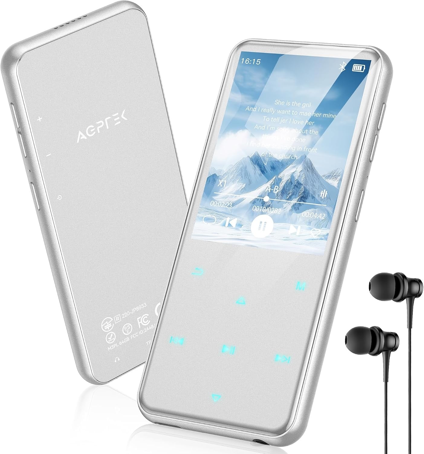 Lecteur MP3 64 Go Rose - Bluetooth 5.3 - 33% de remise - État déballé