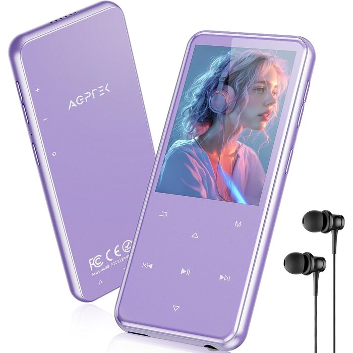 Lecteur MP3 64 Go Rose - Bluetooth 5.3 - 33% de remise - État déballé