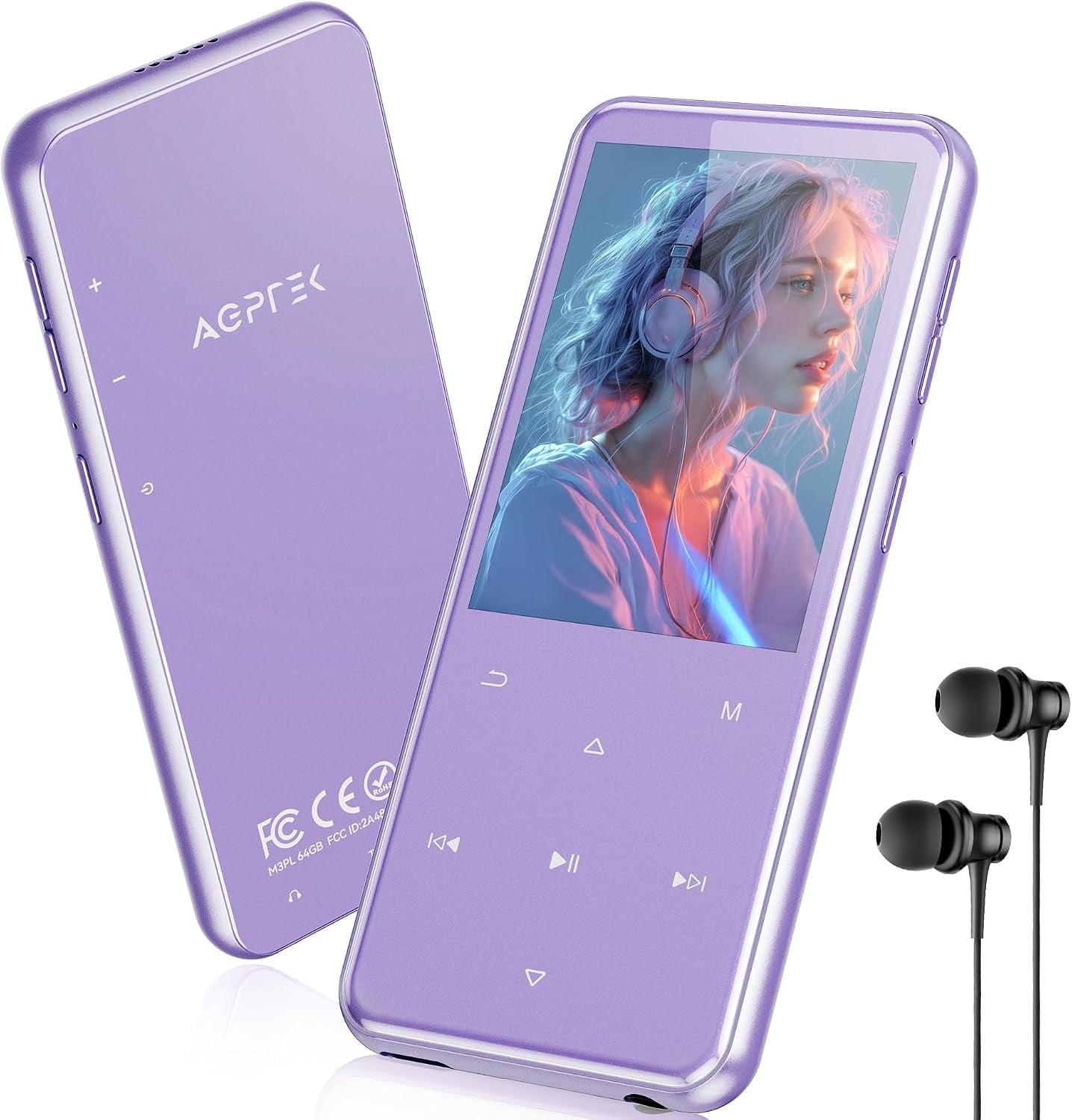 Lecteur MP3 64 Go Rose - Bluetooth 5.3 - 33% de remise - État déballé