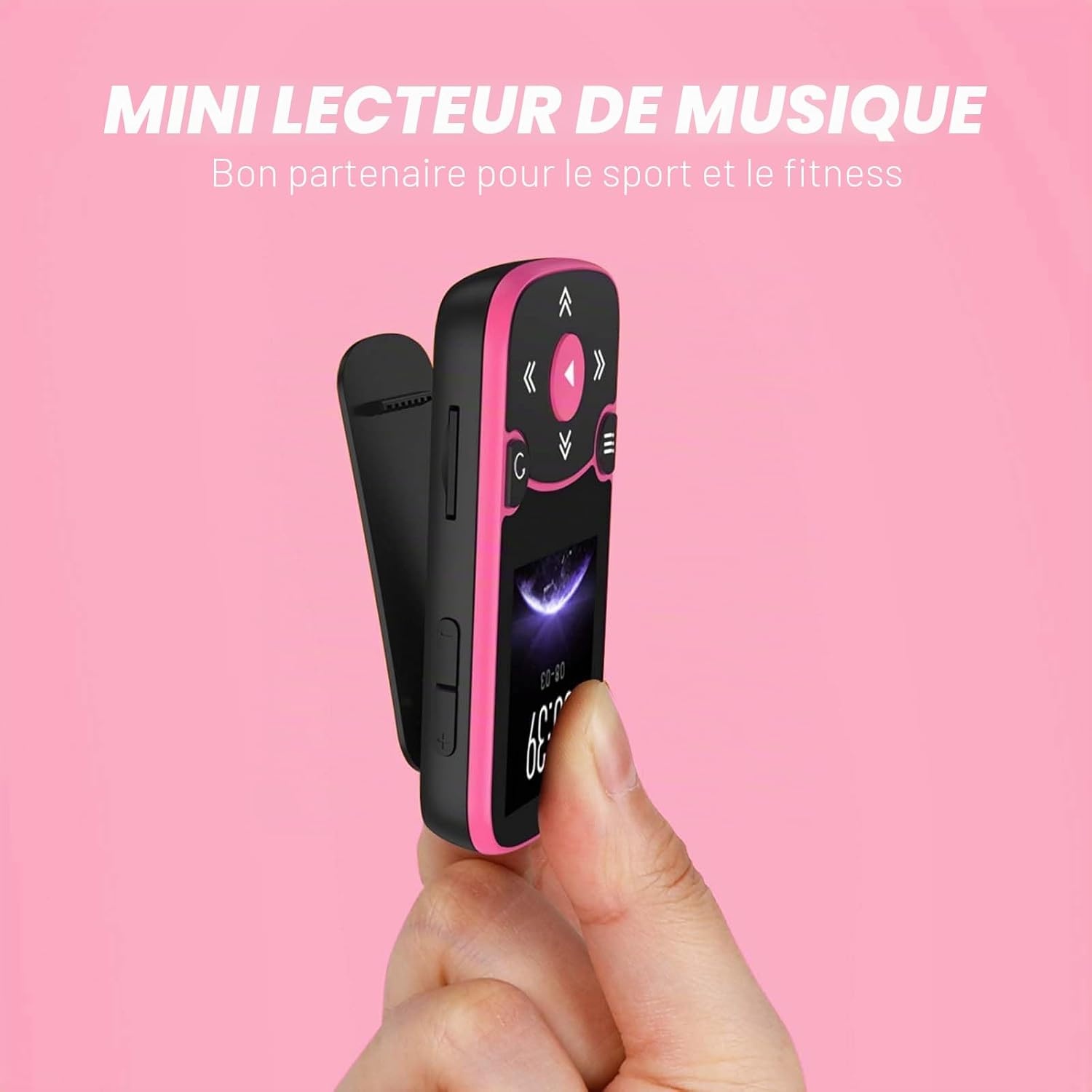 Lecteur MP3 Sport 64 Go Bluetooth 5.3 Magenta - 33% de remise