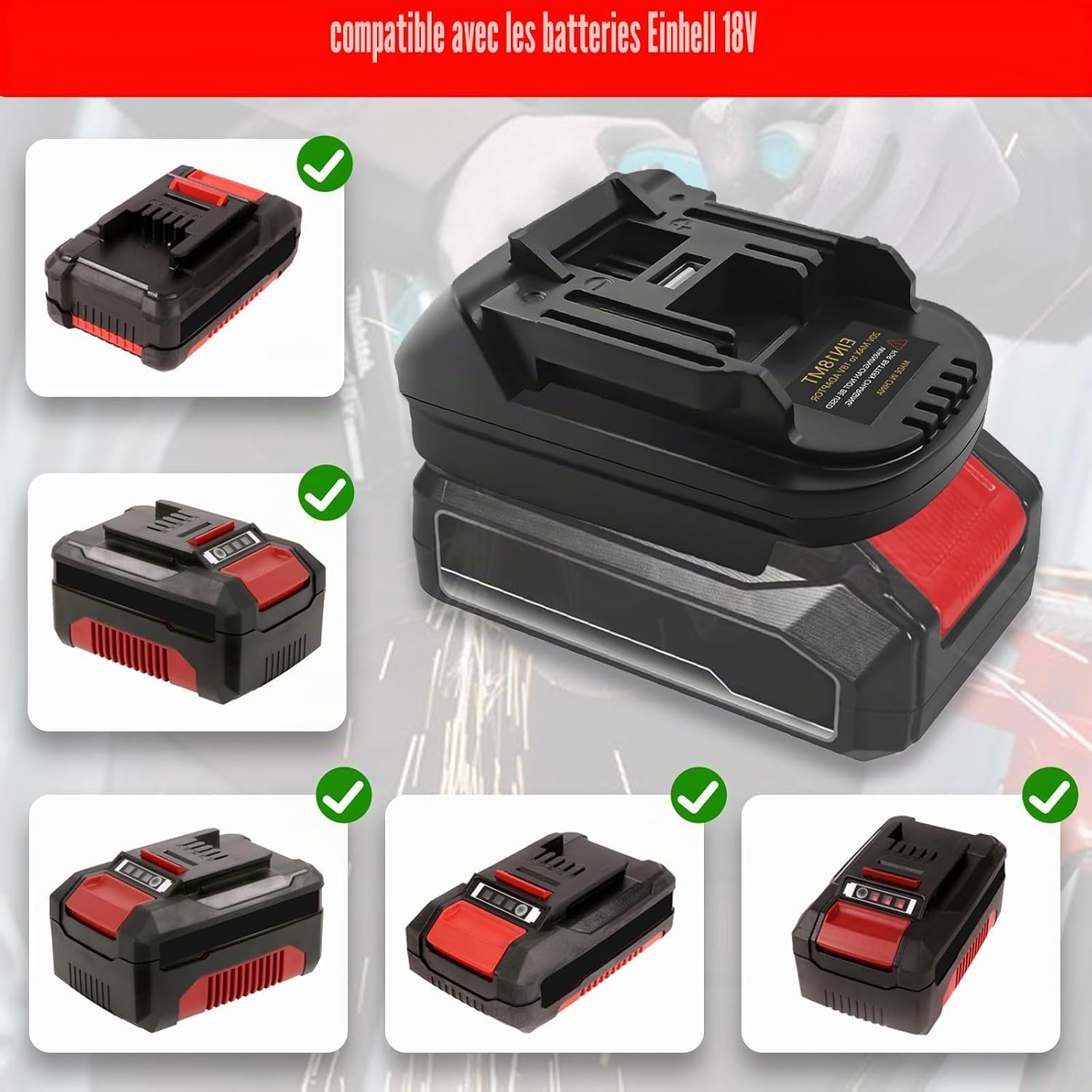 Adaptateur batterie Einhell 18V vers Makita 18V - 29% de remise