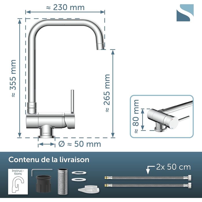 Mitigeur de cuisine rabattable chrome - 34% de remise