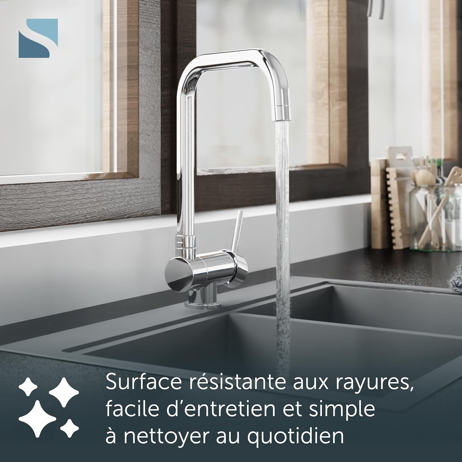 Mitigeur de cuisine rabattable chrome - 34% de remise