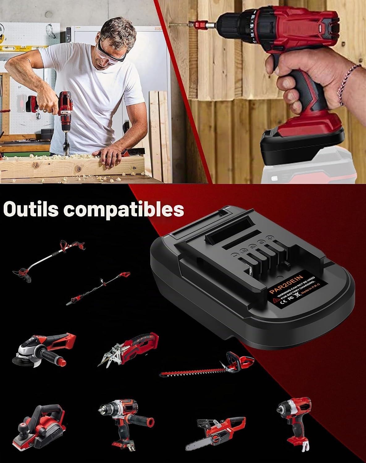 Adaptateur pour batterie 20V vers outil 18V - 29% de remise
