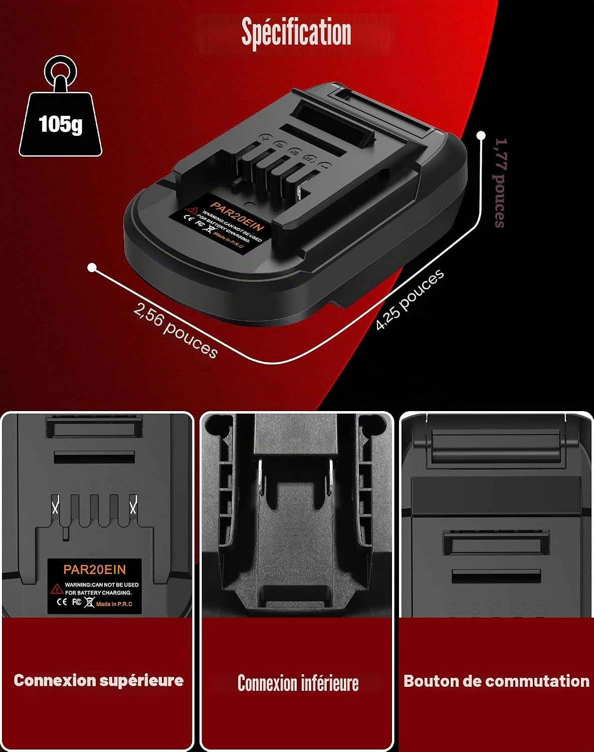 Adaptateur pour batterie 20V vers outil 18V - 29% de remise