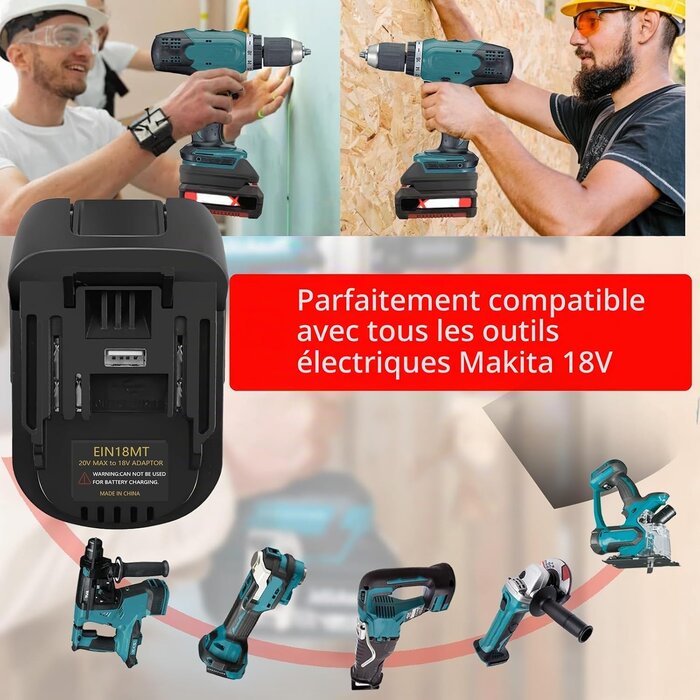 Adaptateur Batterie Einhell 18V vers Outils Makita 18V - 29% de remise