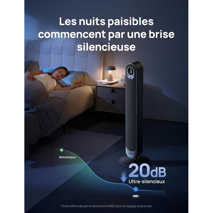 Ventilateur Colonne 42" Silencieux 20dB - 9 Vitesses - 34% de remise