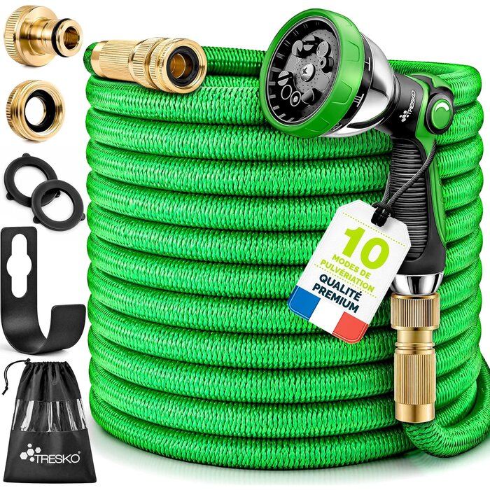Tuyau d'arrosage extensible 30m - Pistolet 10 fonctions - 33% de remise