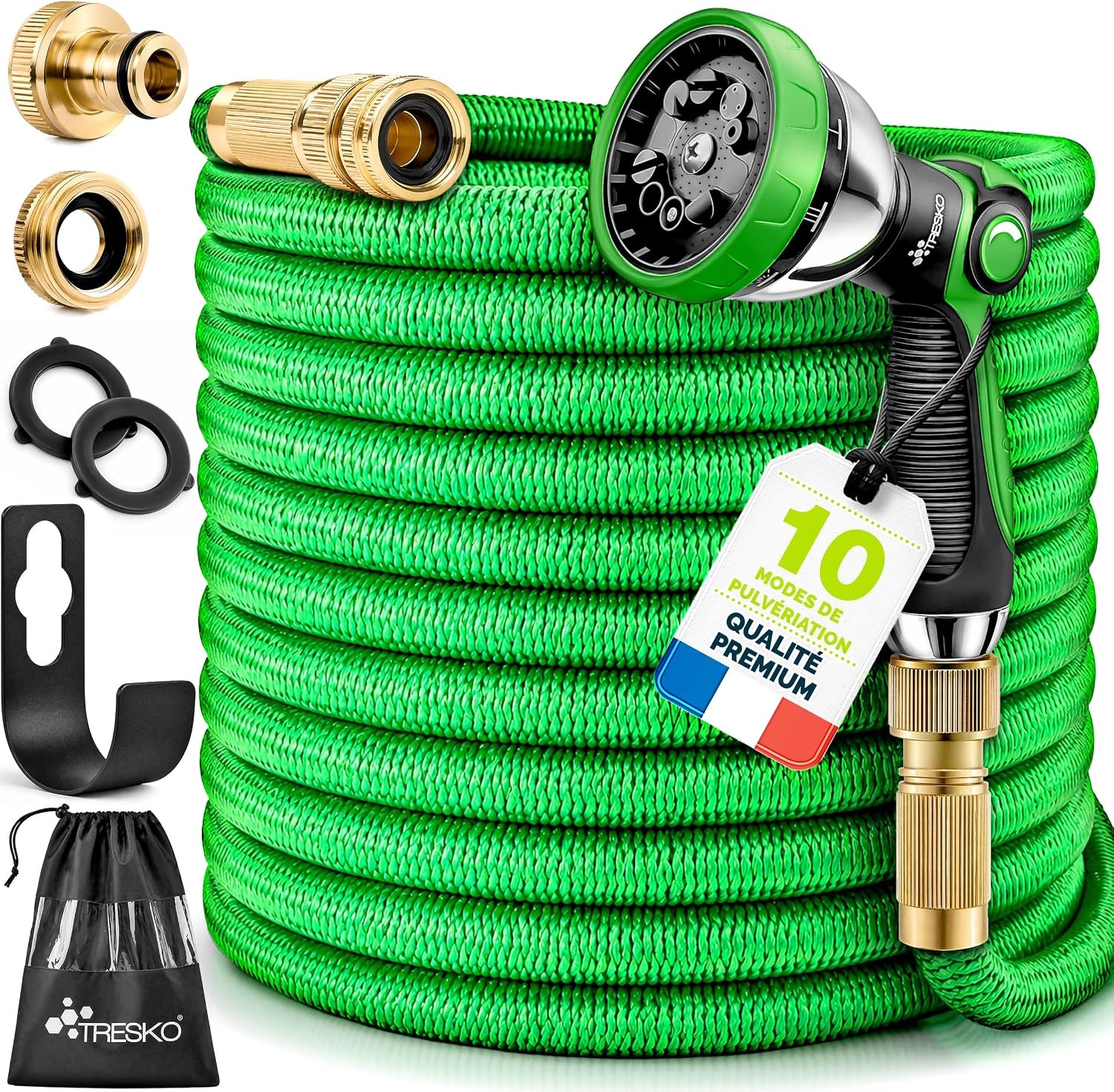 Tuyau d'arrosage extensible 30m - Pistolet 10 fonctions - 33% de remise