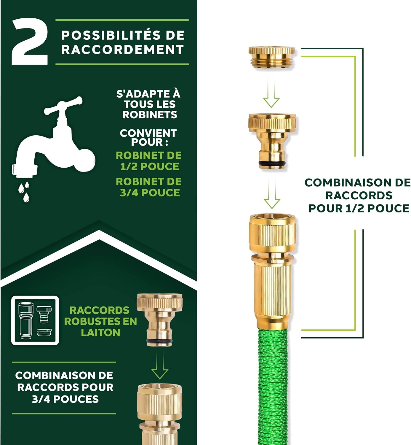 Tuyau d'arrosage extensible 30m - Pistolet 10 fonctions - 33% de remise