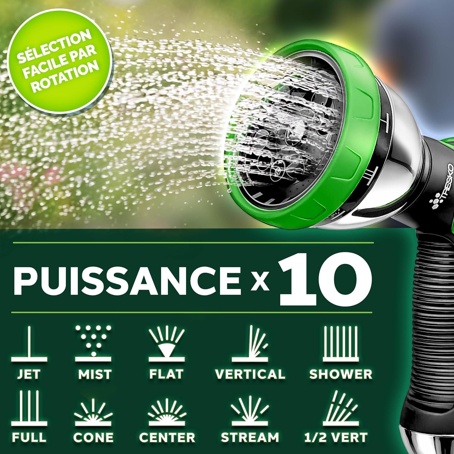 Tuyau d'arrosage extensible 30m - Pistolet 10 fonctions - 33% de remise