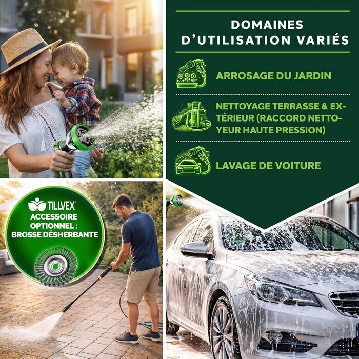 Tuyau d'arrosage extensible 30m - Pistolet 10 fonctions - 33% de remise