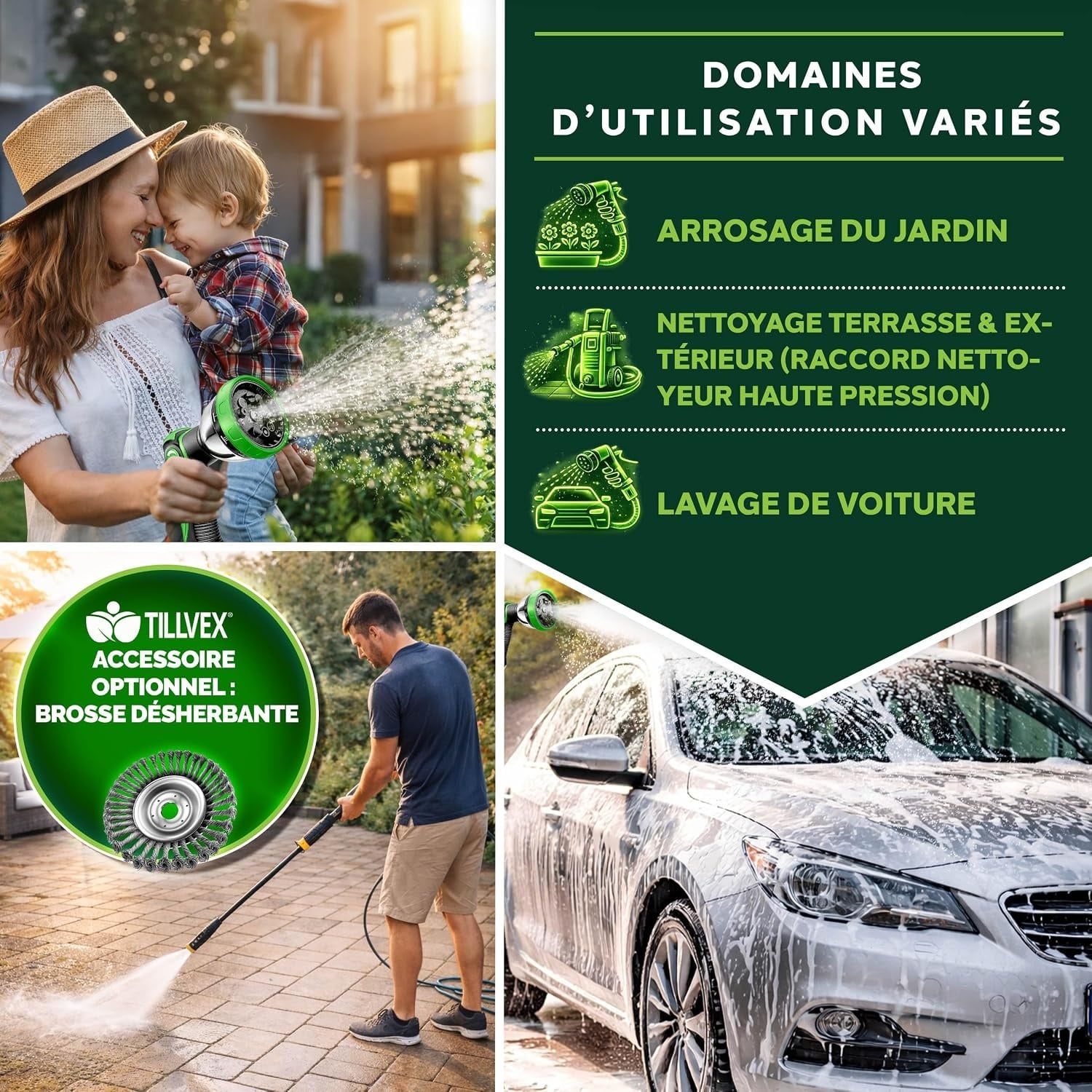Tuyau d'arrosage extensible 30m - Pistolet 10 fonctions - 33% de remise
