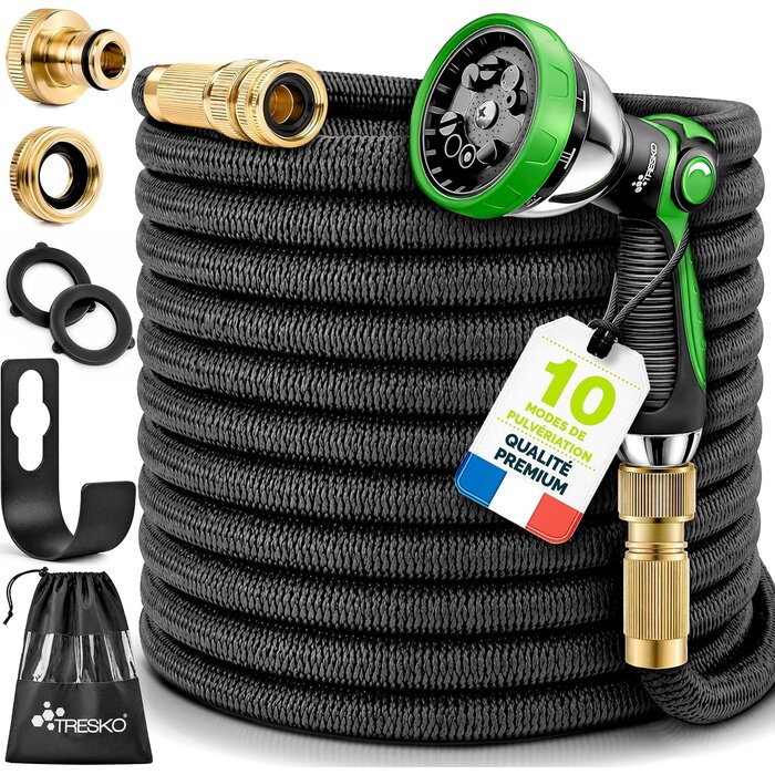 Tuyau d'arrosage extensible 30m - Pistolet 10 fonctions - 33% de remise