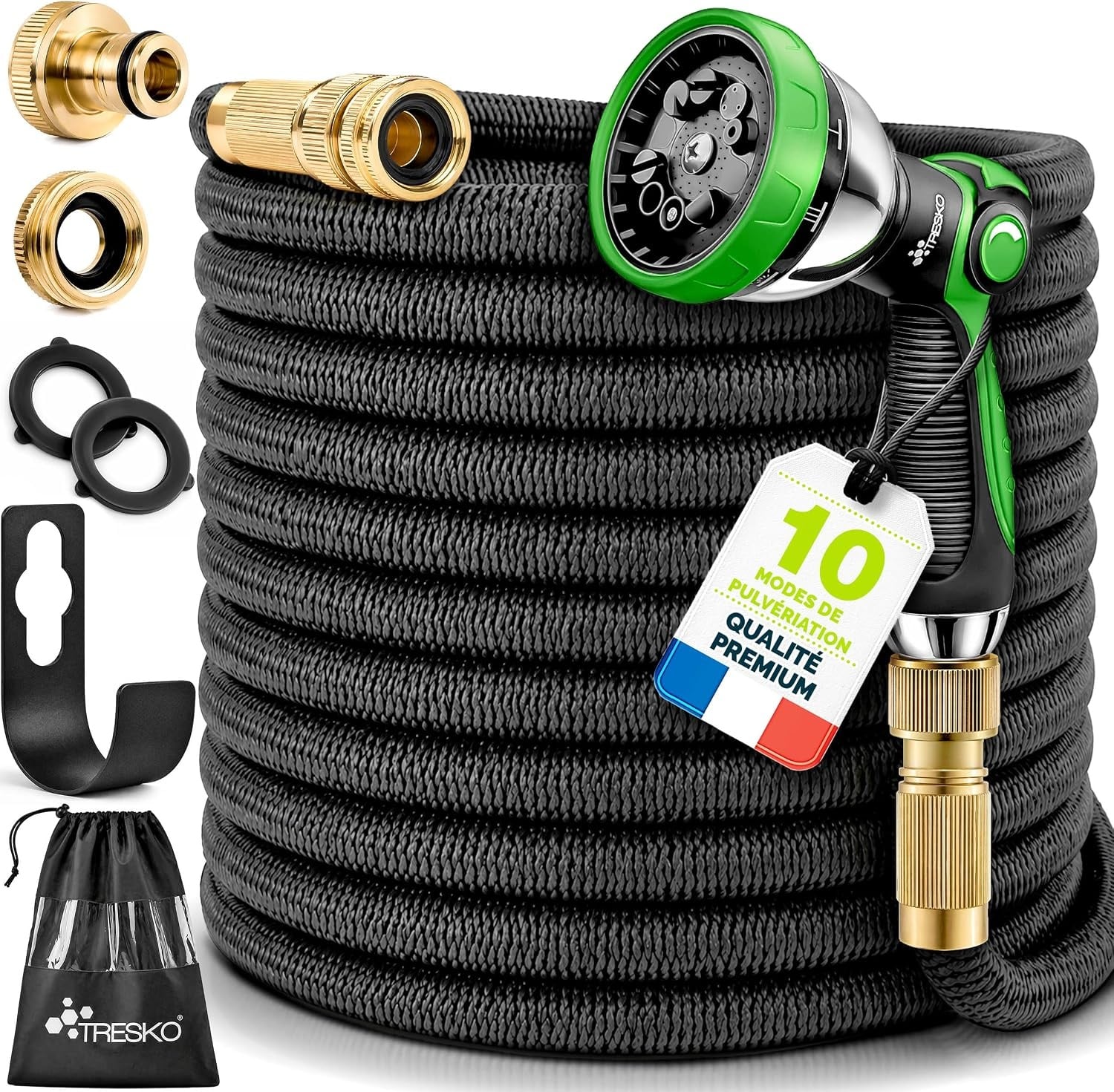 Tuyau d'arrosage extensible 30m - Pistolet 10 fonctions - 33% de remise