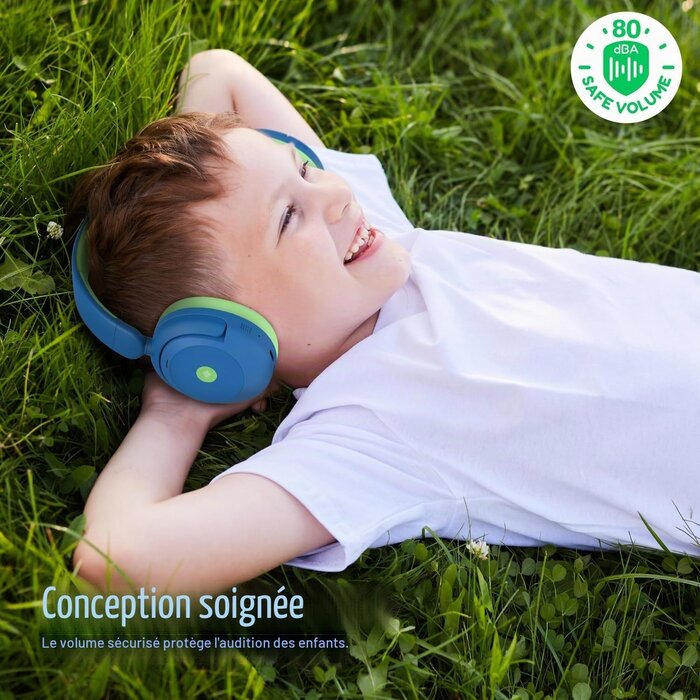 Casque audio enfant Bluetooth 5.4 - 60h autonomie - Bleu - 32% de remise
