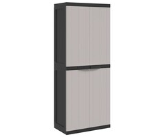 Armoire de jardin 65x37x165 cm - Gris et Noir - 35% de remise