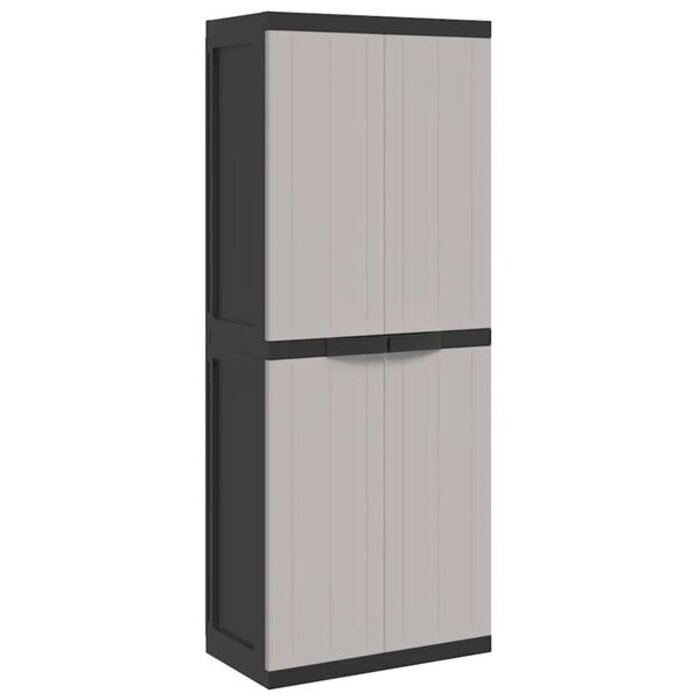 Armoire de jardin 65x37x165 cm - Gris et Noir - 35% de remise
