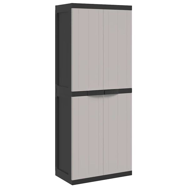 Armoire de jardin 65x37x165 cm - Gris et Noir - 35% de remise
