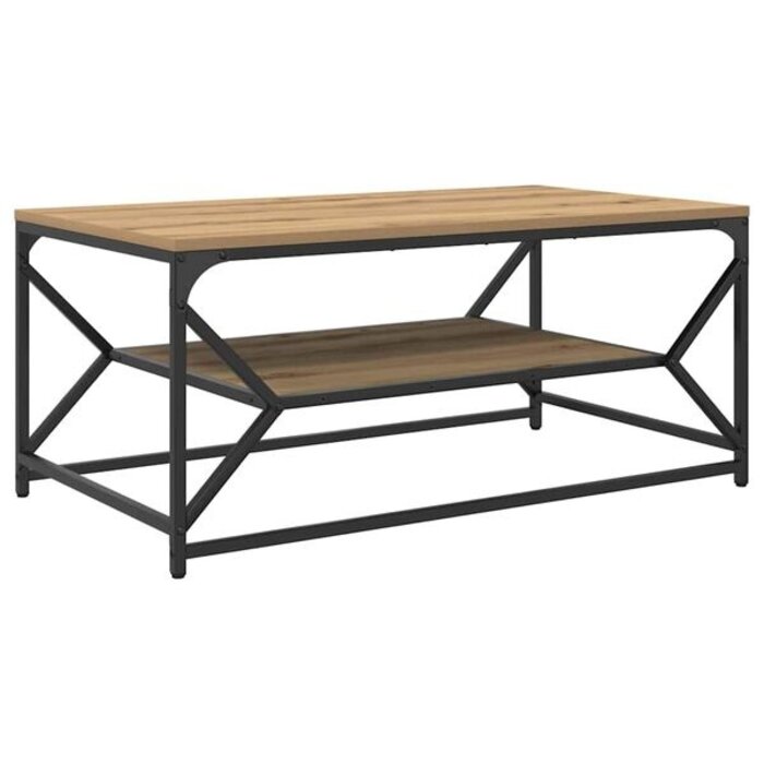 Table basse rectangulaire effet chêne artisan - 34% de remise