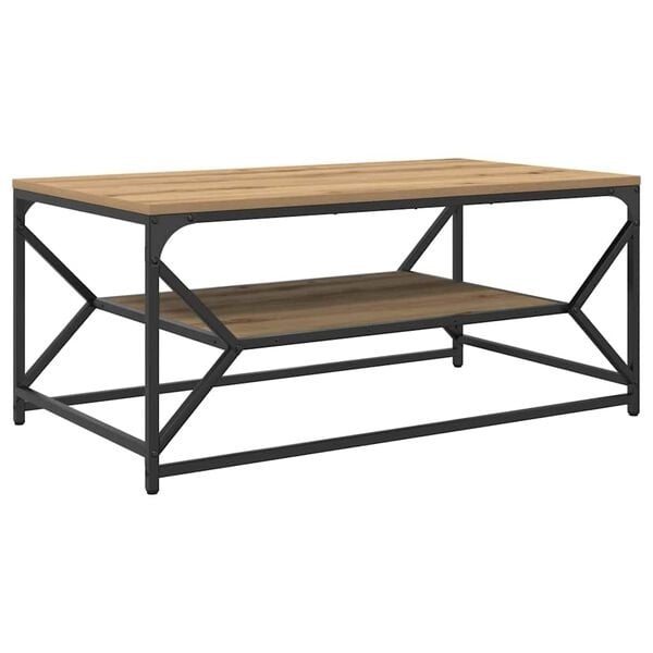 Table basse rectangulaire effet chêne artisan - 34% de remise