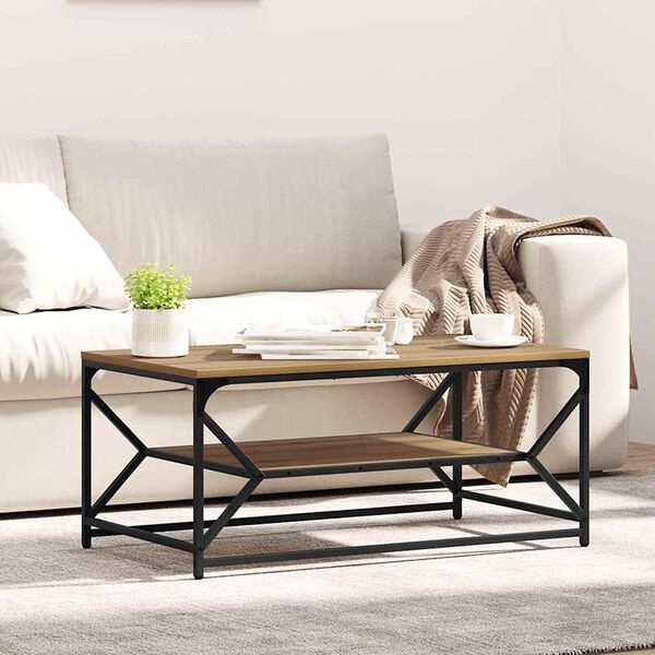 Table basse rectangulaire effet chêne artisan - 34% de remise
