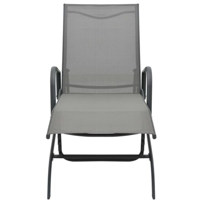 Bain de soleil acier et textilène gris - 34% de remise