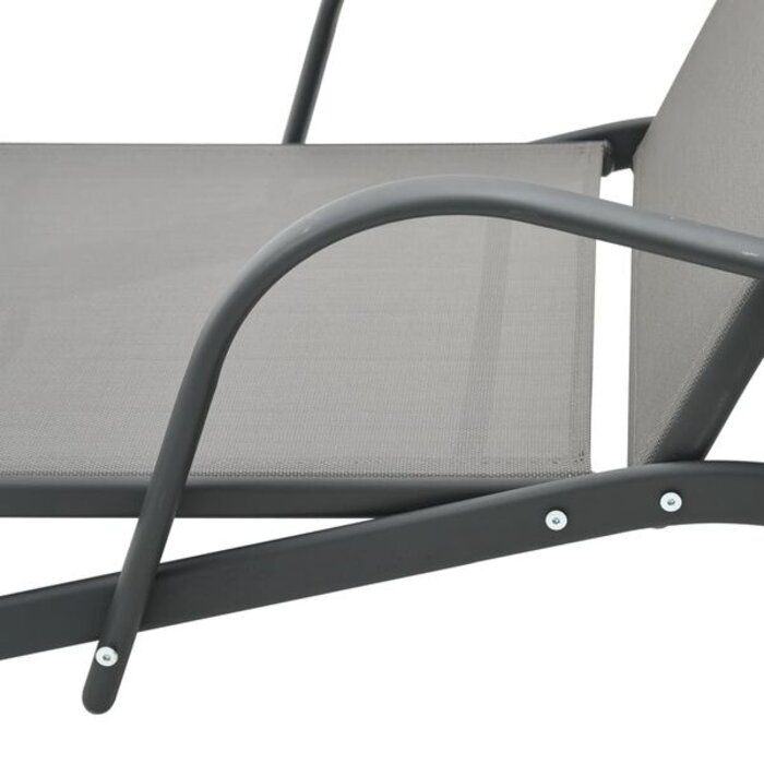 Bain de soleil acier et textilène gris - 34% de remise