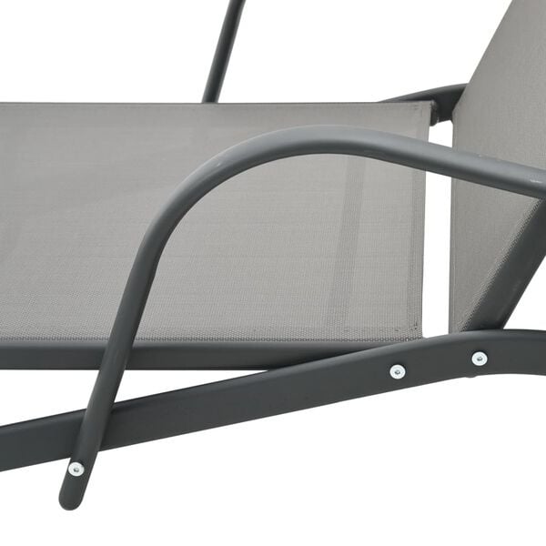 Bain de soleil acier et textilène gris - 34% de remise