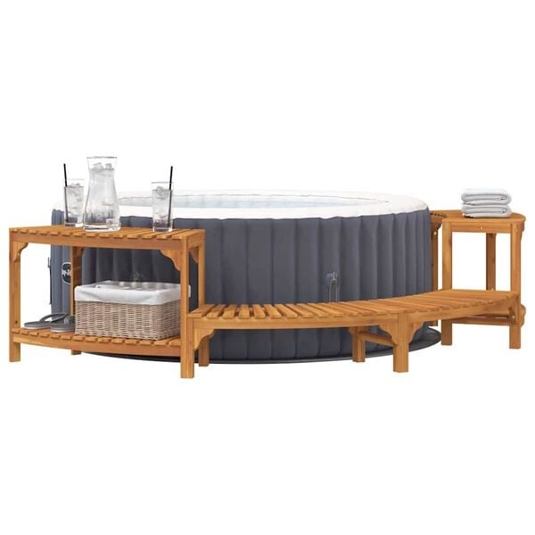 Entourage spa semi-circulaire acacia massif - 272 cm - 35% de remise