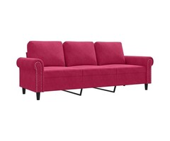 Vidaxl Canapé 3 places 180 cm en velours rouge vin - 47% de remise