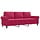 Canapé 3 places en velours rouge vin - 180 cm - 35% de remise