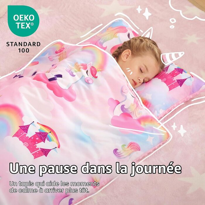 Tapis de sieste enfant Licorne rose - 30% de remise - État déballé