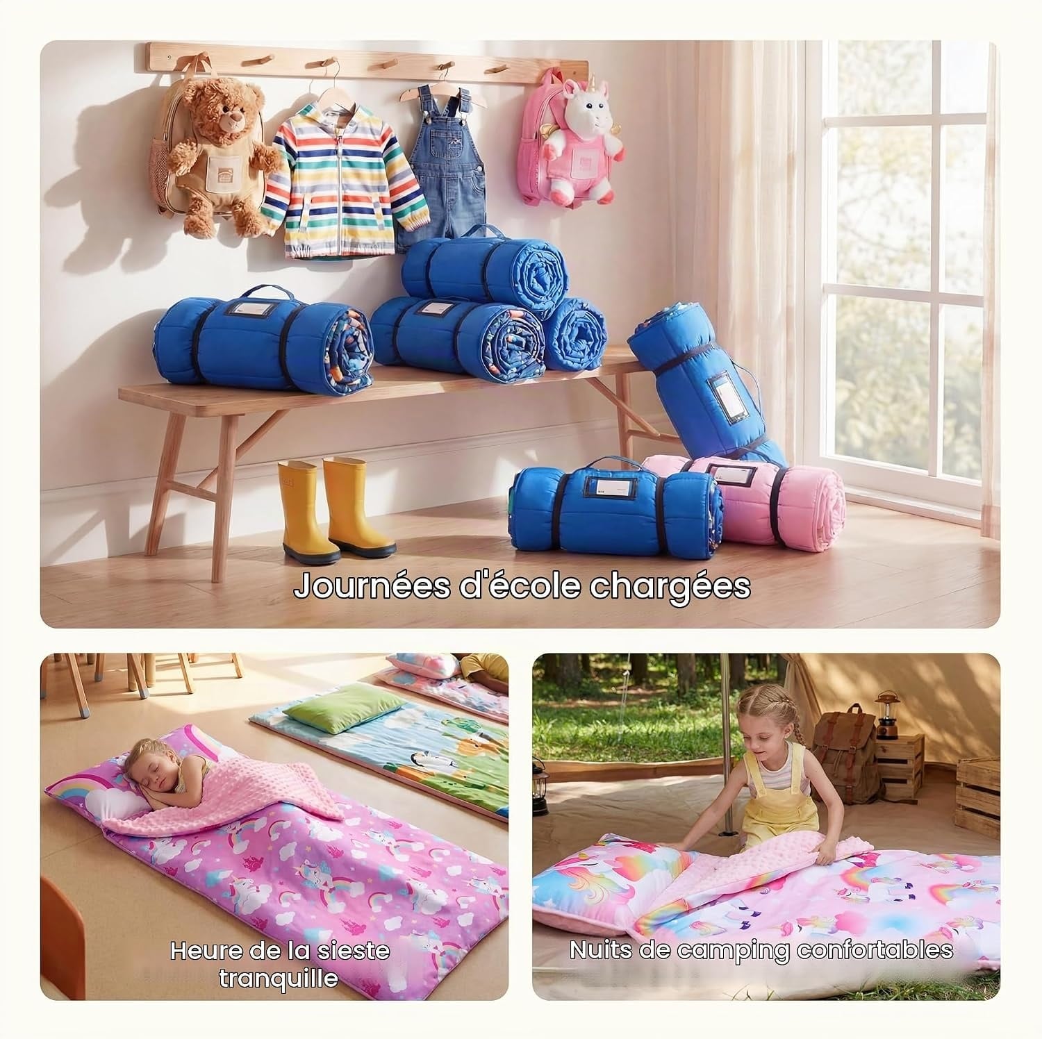 Tapis de sieste enfant Licorne rose - 30% de remise - État déballé