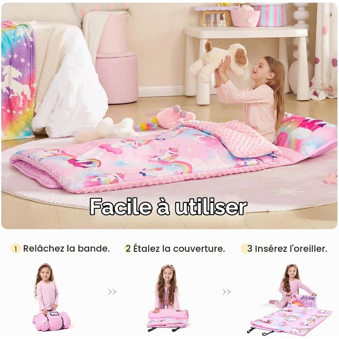 Tapis de sieste enfant Licorne rose - 30% de remise - État déballé
