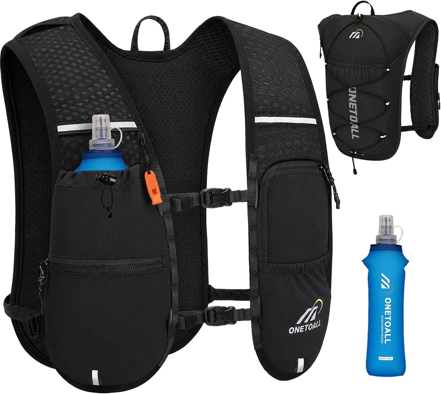 Gilet d'hydratation 6L noir et bleu, 500ml - 31% de remise