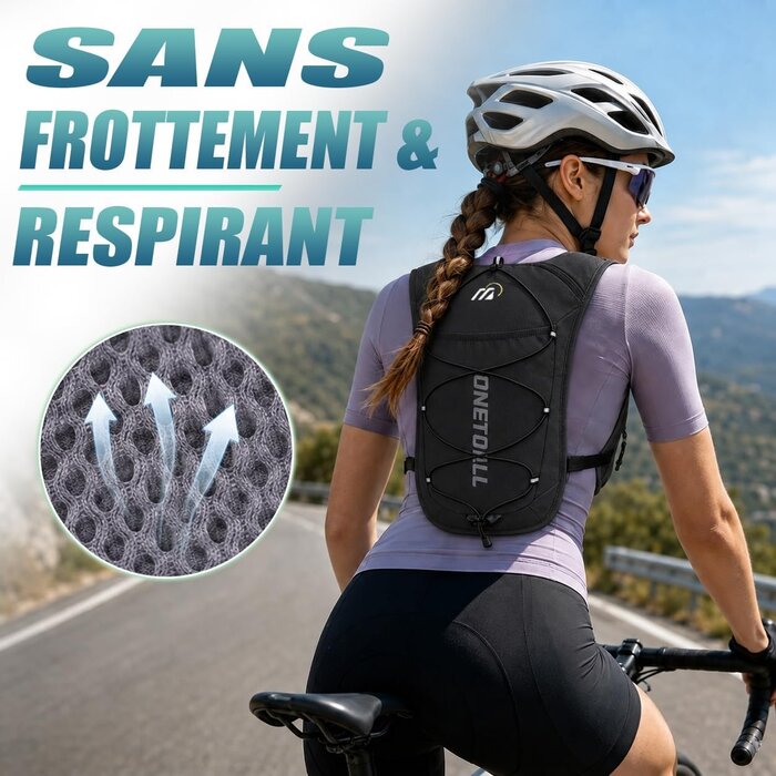 Gilet d'hydratation 6L noir et bleu, 500ml - 31% de remise