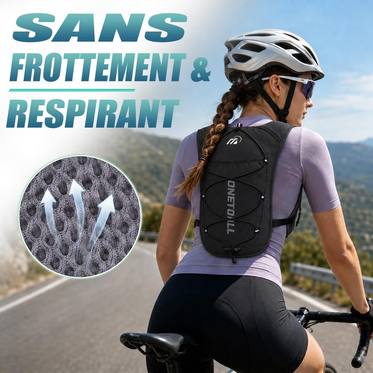 Gilet d'hydratation 6L noir et bleu, 500ml - 31% de remise