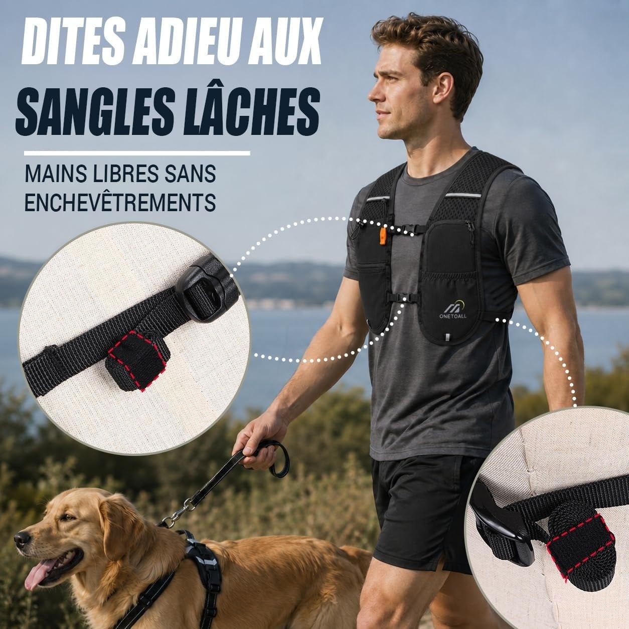 Gilet d'hydratation 6L noir et bleu, 500ml - 31% de remise