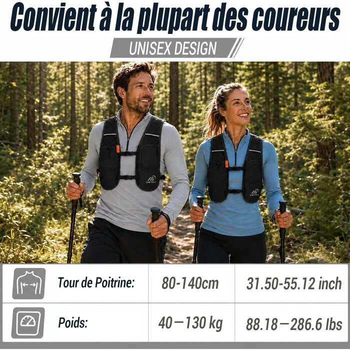 Gilet d'hydratation 6L noir et bleu, 500ml - 31% de remise