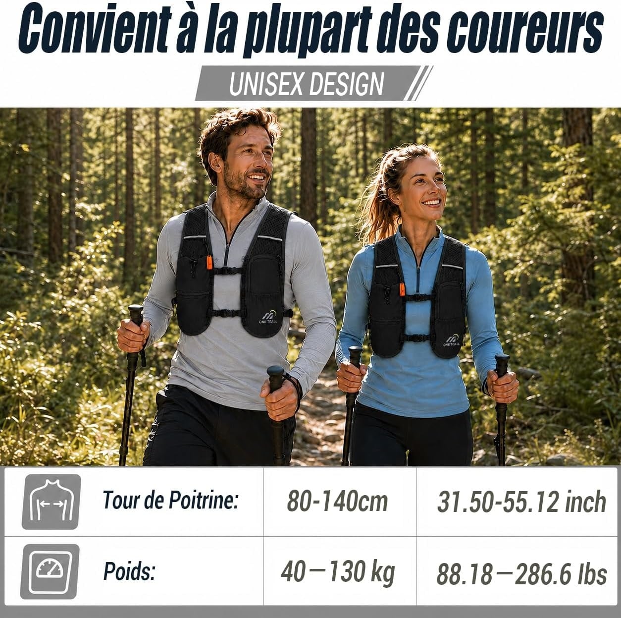 Gilet d'hydratation 6L noir et bleu, 500ml - 31% de remise