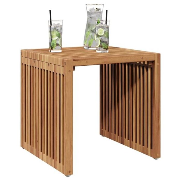 Table d'appoint de jardin en teck massif - 45x45cm - 34% de remise