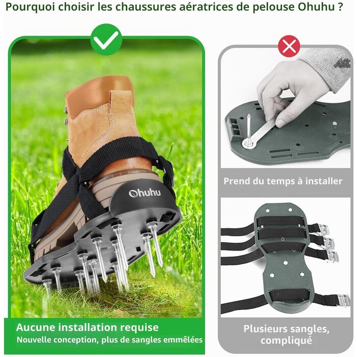 Sandales aératrices pour gazon - Taille universelle - 31% de remise